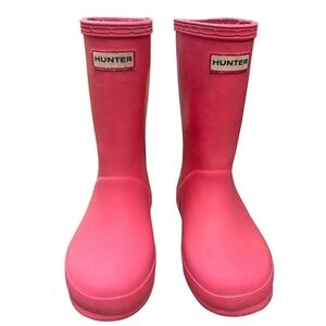Hunter Kids Size 11 Soft Red Rain Boots First Classic Waterproof Rubber Wellies
